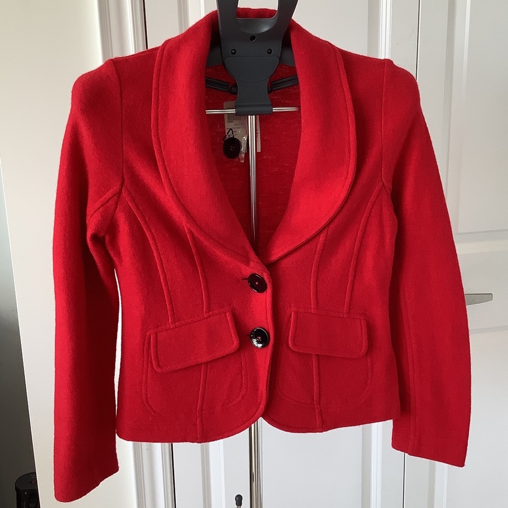 Gorgeous red Gerry Weber wool jacket with tags! Washable!